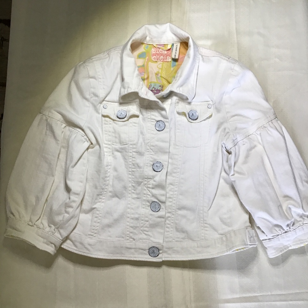 Bica Cheia, Denim Cream Jacket, Woman’s size 6